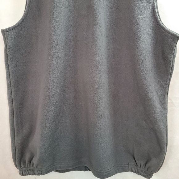 King Size Men's (L-Tall) Gray Fleece Full Zip Sleeveless Vest w/ Zipper Pockets - Picture 6 of 9